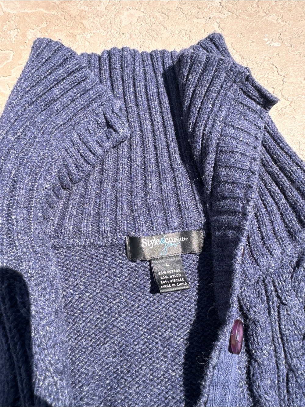 ✨Y2k Navy Cable-Knit Button Cardigan - Picture 4 of 7